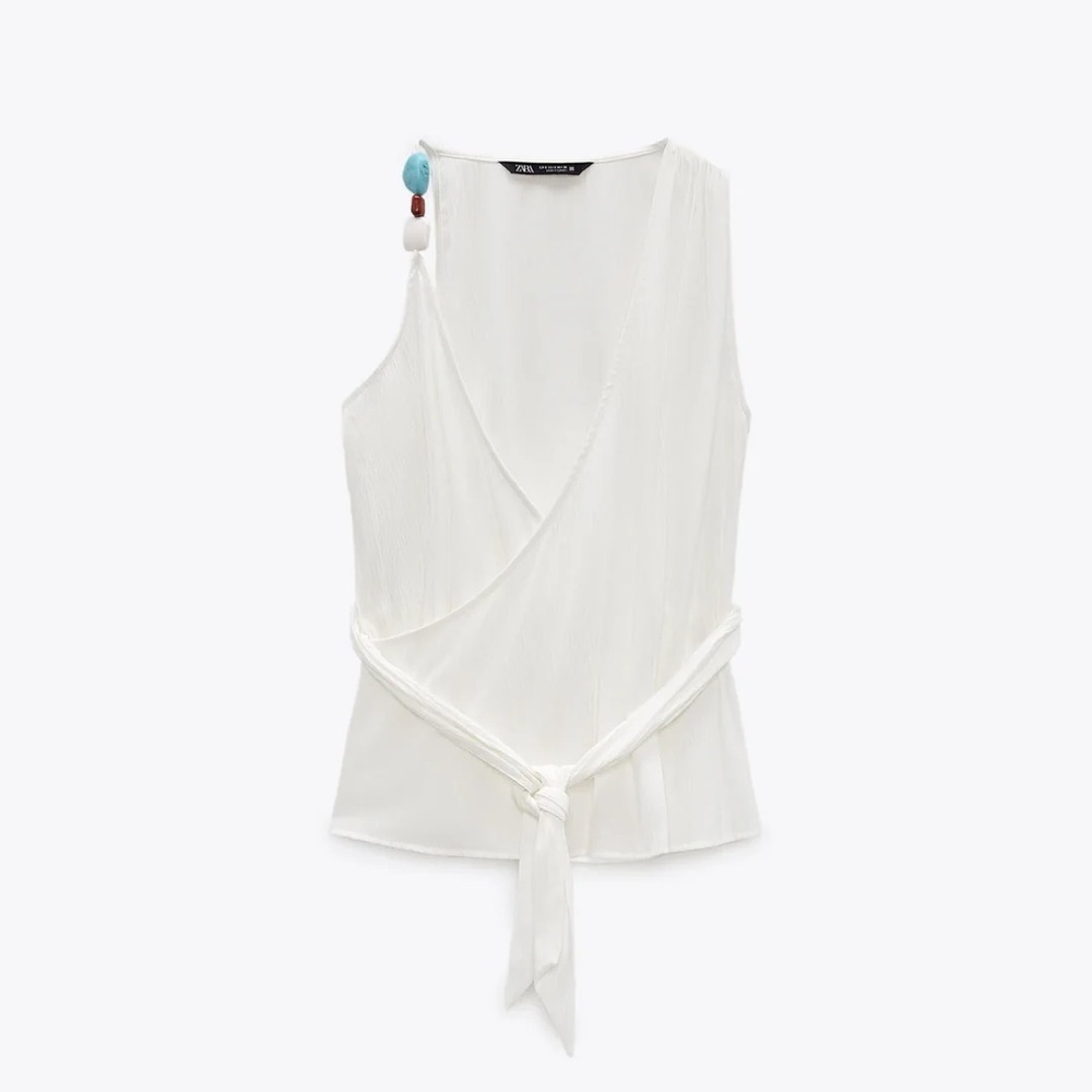 ZARA SHOULDER APPLIQUÉ TOP size XS